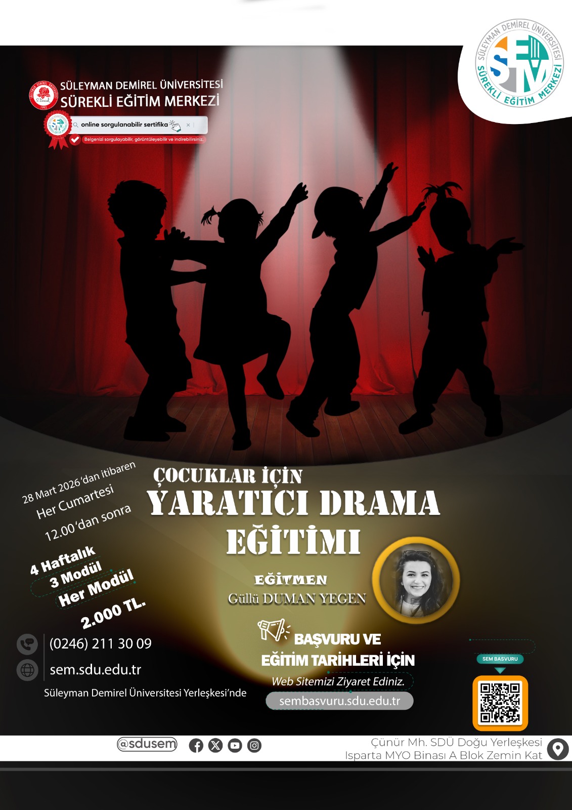 Çocuklar İçin Yaratıcı Drama Eğitimi - ISPARTA